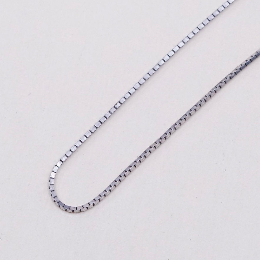 18”, 1mm, Vintage sterling 925 silver snake chain, necklace