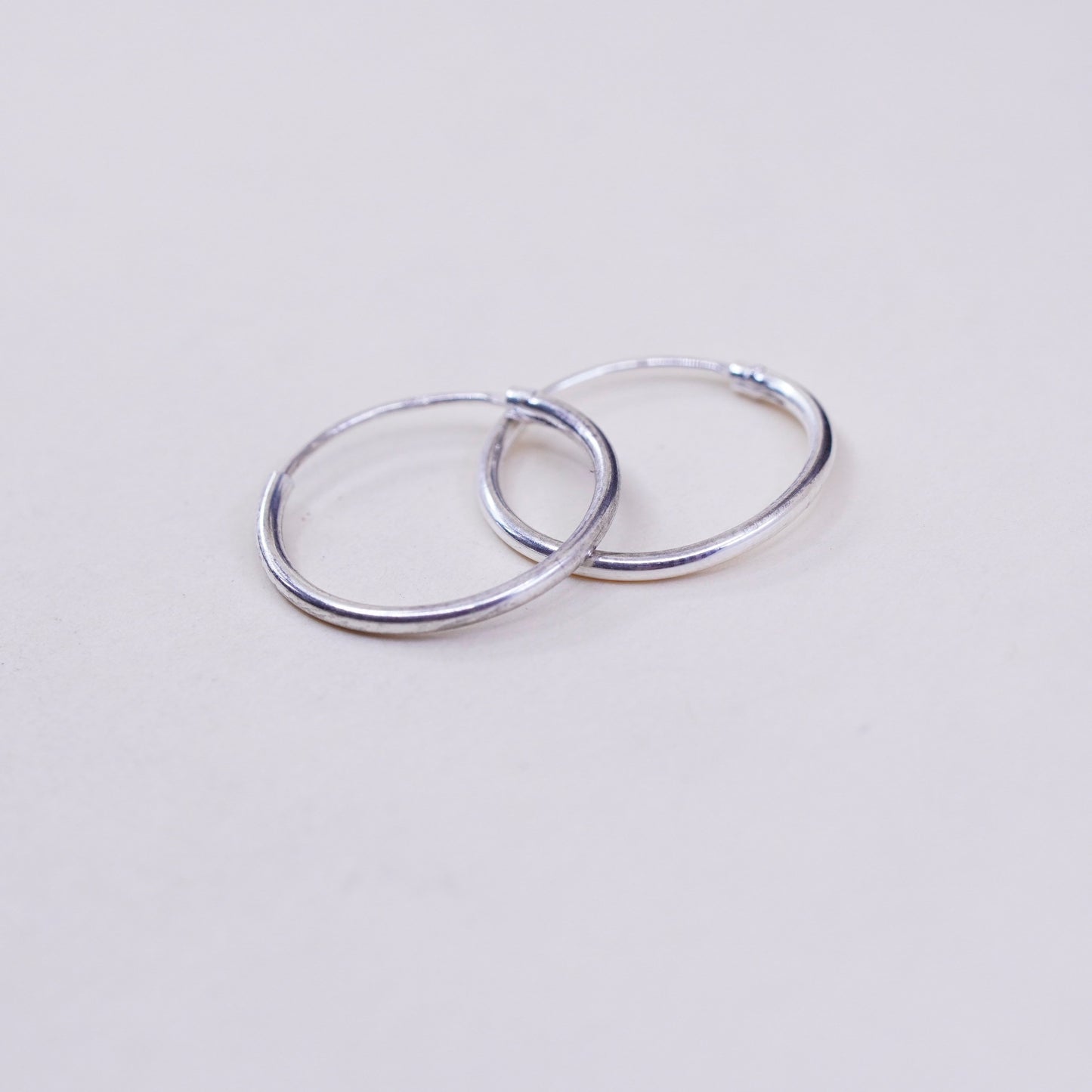 0.5”, sterling silver loop earrings, minimalist, textured 925 hoops, huggie