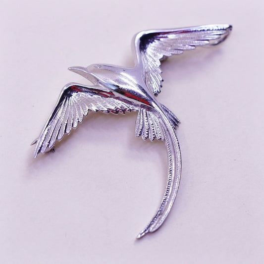 Vintage Mexico sterling silver handmade brooch, 925 bird pin