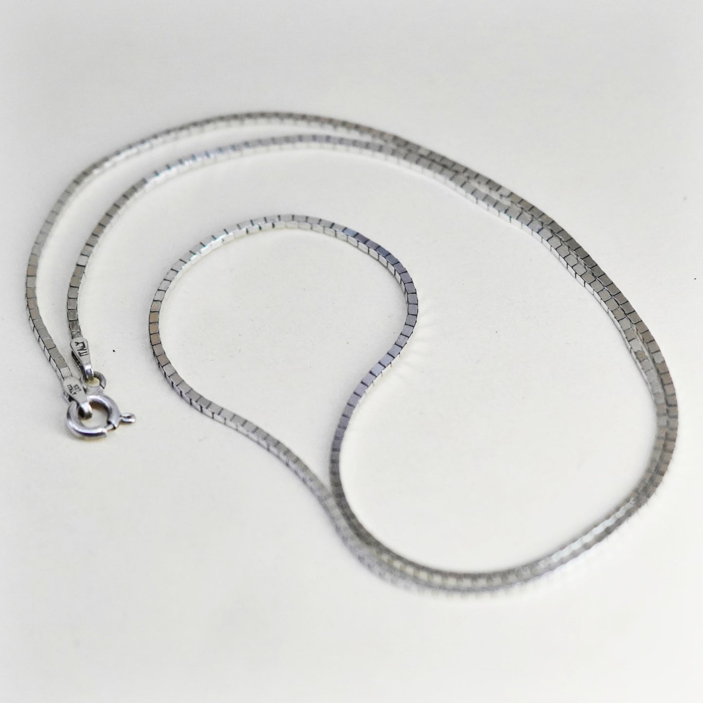 18”, 1mm, Vintage sterling silver snake chain, Italy 925 necklace