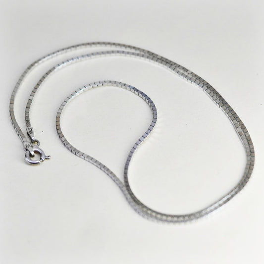 18”, 1mm, Vintage sterling silver snake chain, Italy 925 necklace