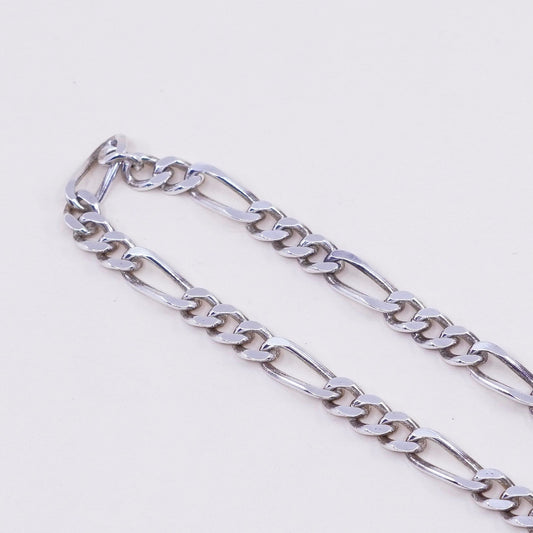 17”, 5mm, Vintage sterling silver figaro chain, 925 men’s necklace