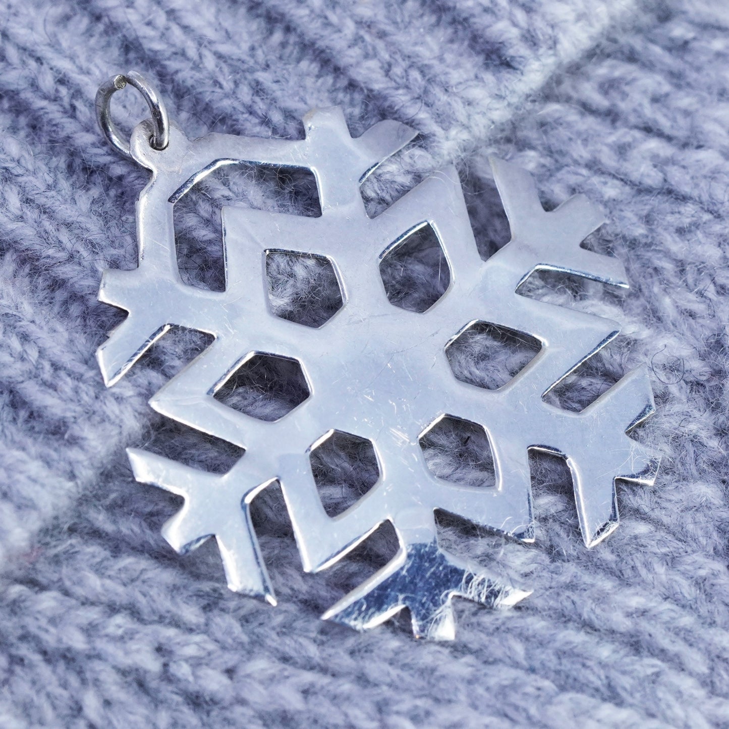 antique sterling 925 silver filigree snowflake pendant charm