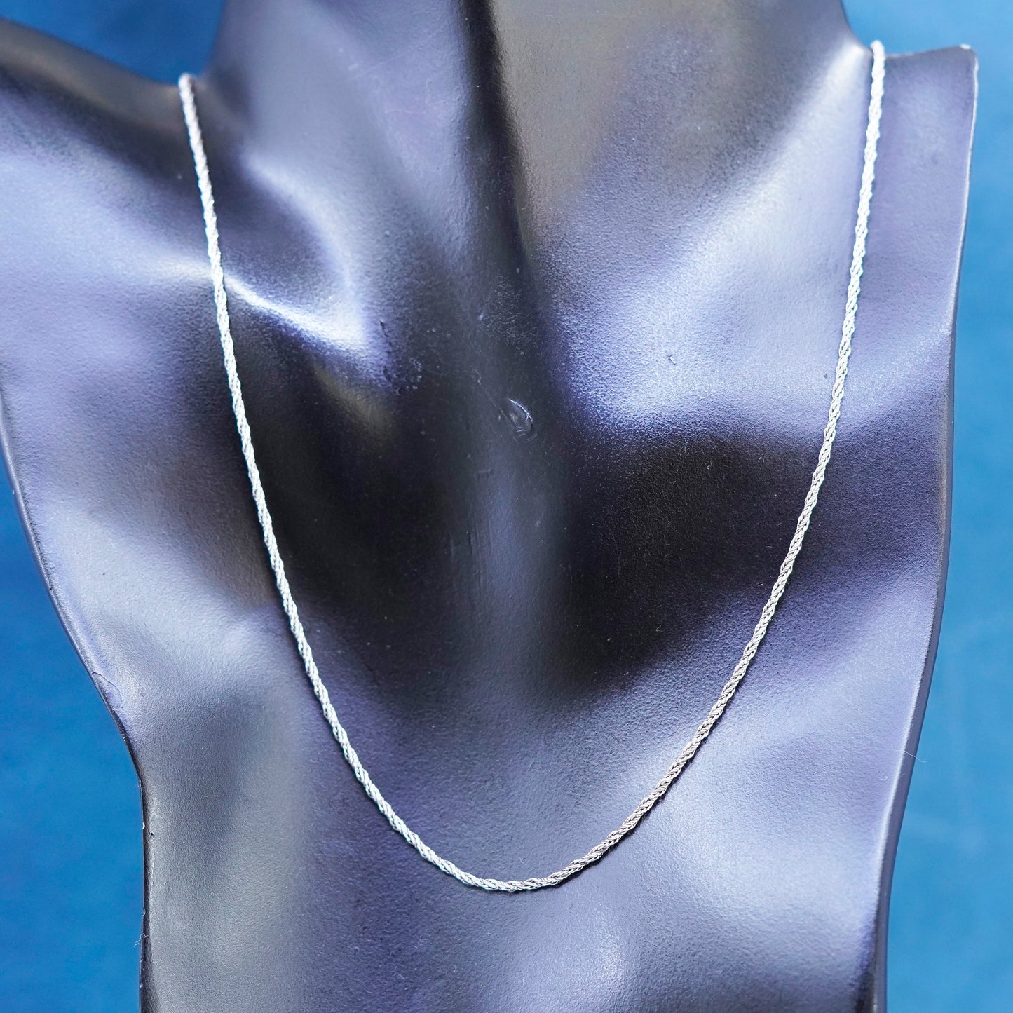 18”, 1mm, vintage Sterling silver necklace, 925 Handmade wheat chain