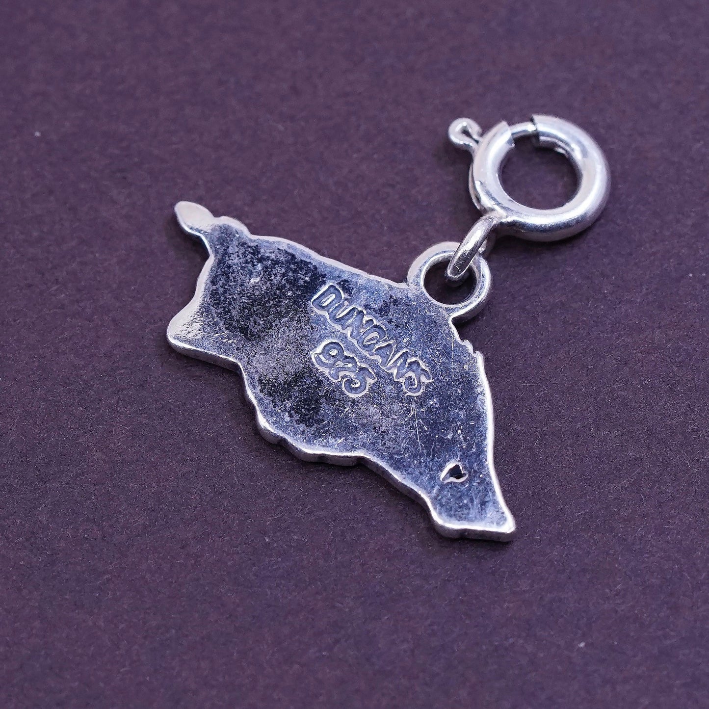 vtg Duacans Sterling silver handmade pendant, 925 wild pig charm