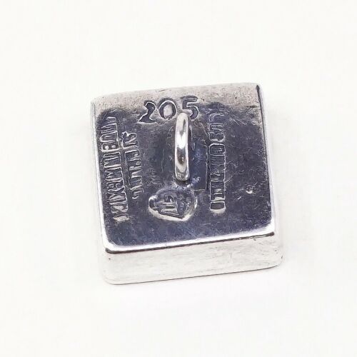 Vintage Mexico Sterling silver 925 Handmade Modern Square Pendant, Stamped Ster