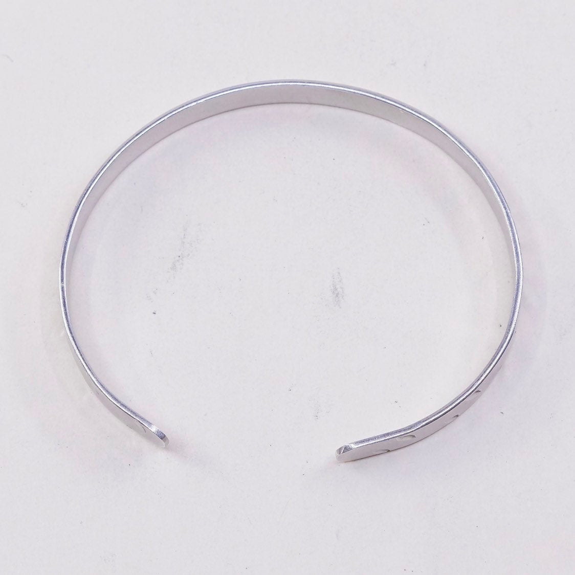 6.75”, vtg southwestern Sterling silver bracelet, modern handmade 925 cuff