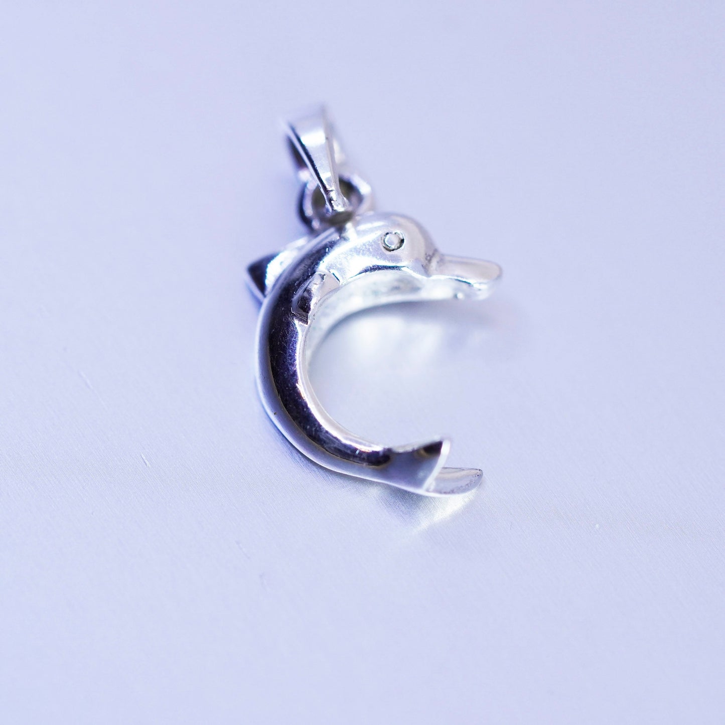 Antique Sterling silver handmade 925 dolphin charm pendant