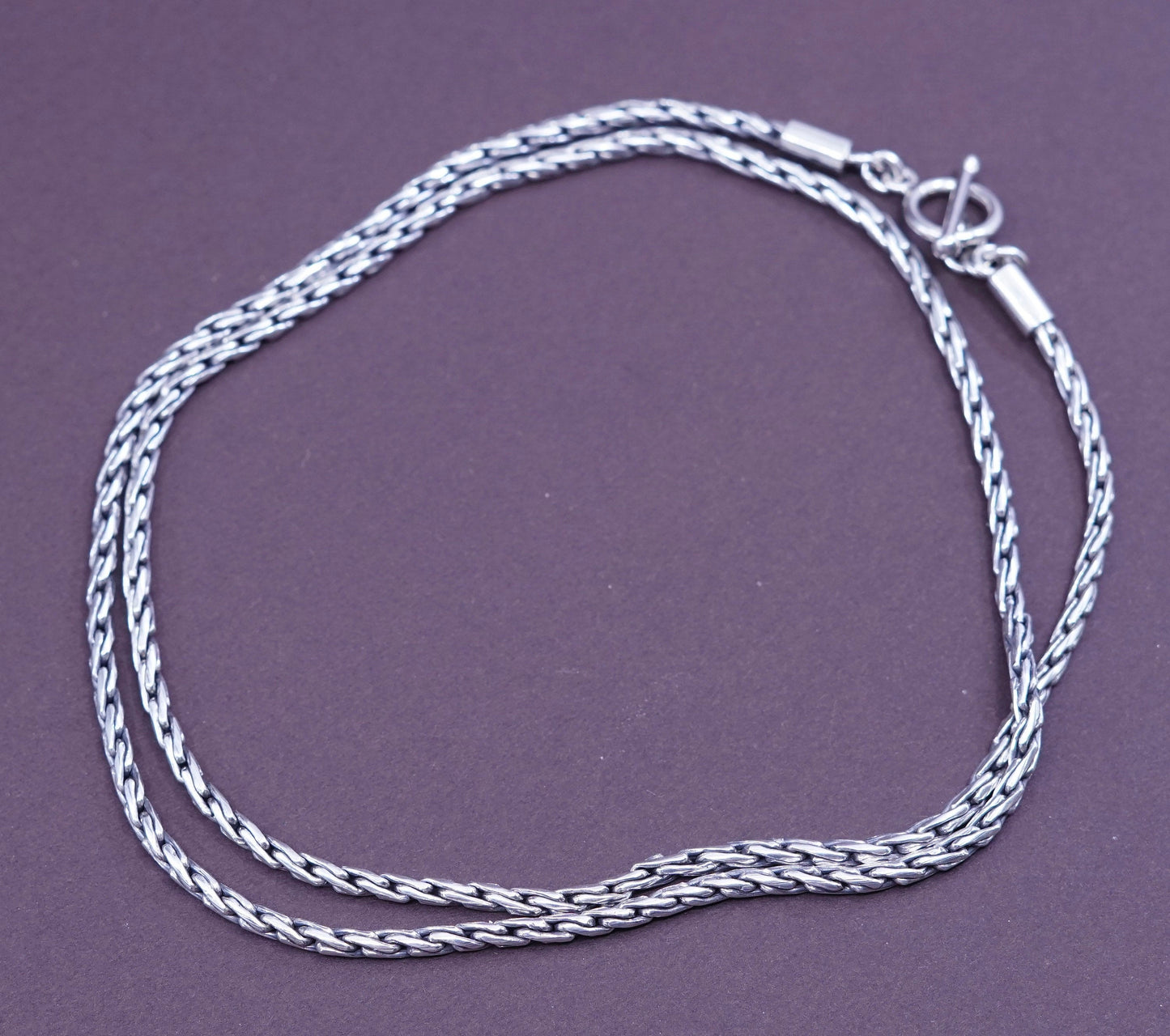 24”, 3mm, vintage Sterling silver handmade necklace, 925 rope snake chain