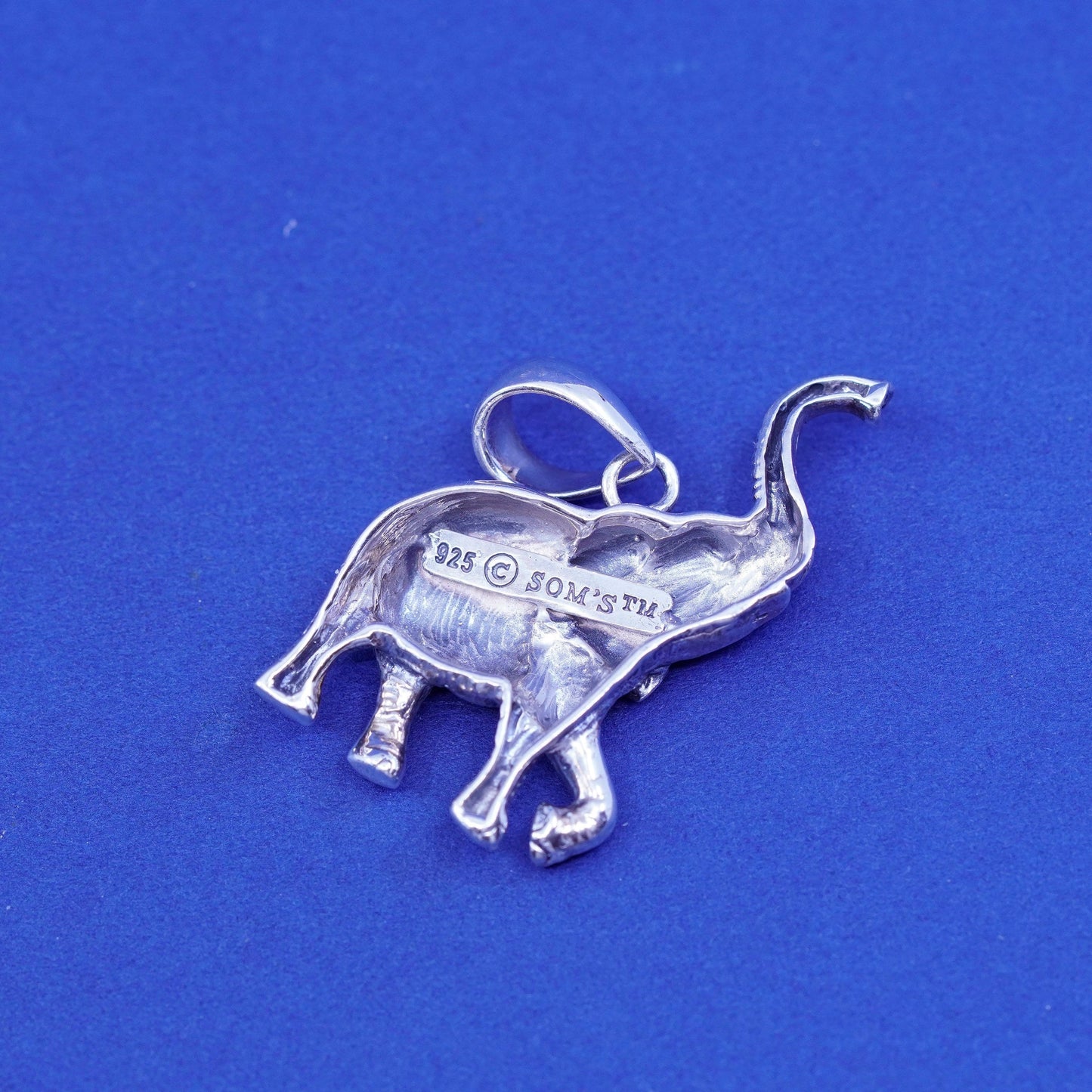 Vintage Som’s Sterling silver handmade pendant, 925 elephant charm