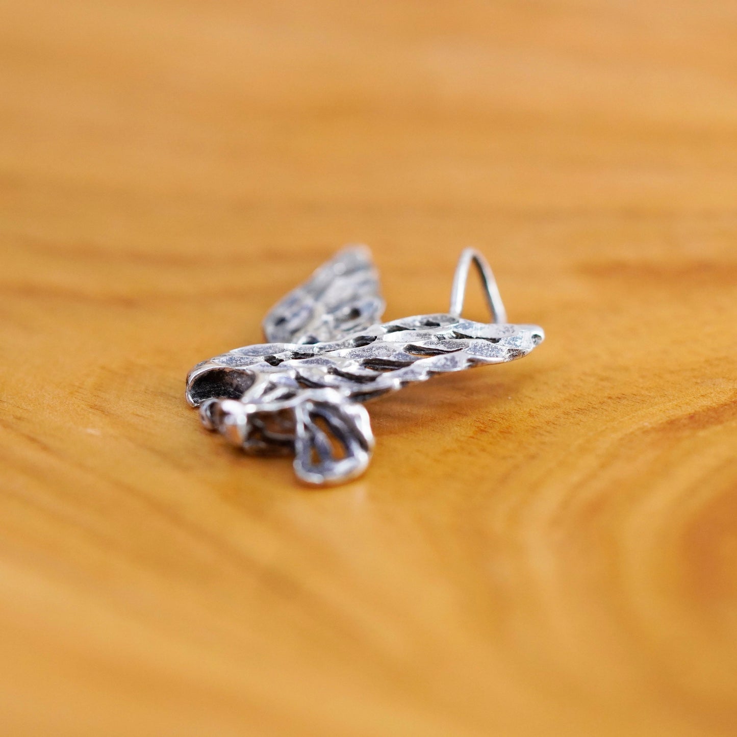 Vintage Sterling 925 silver handmade filigree eagle charm pendant