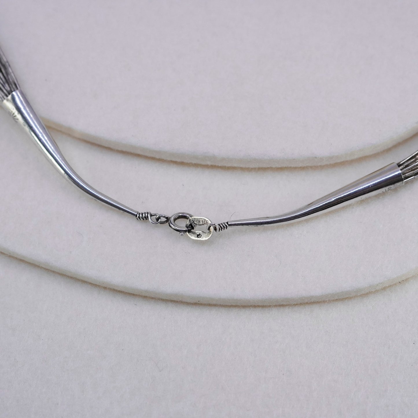 24”, liquid Sterling silver 20 strands necklace, Native American handmade chain