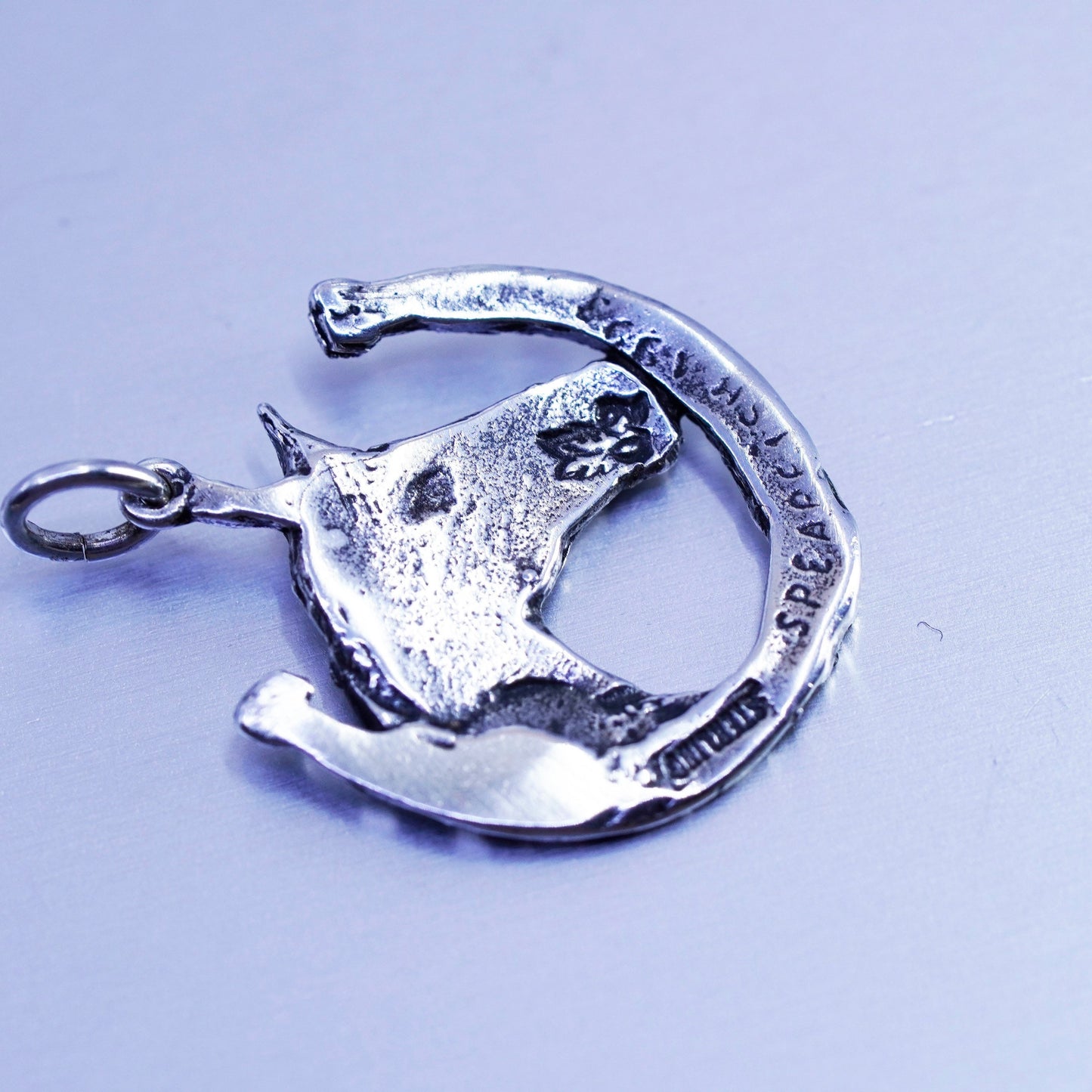 Antique Sterling silver handmade simple 925 horse charm pendant