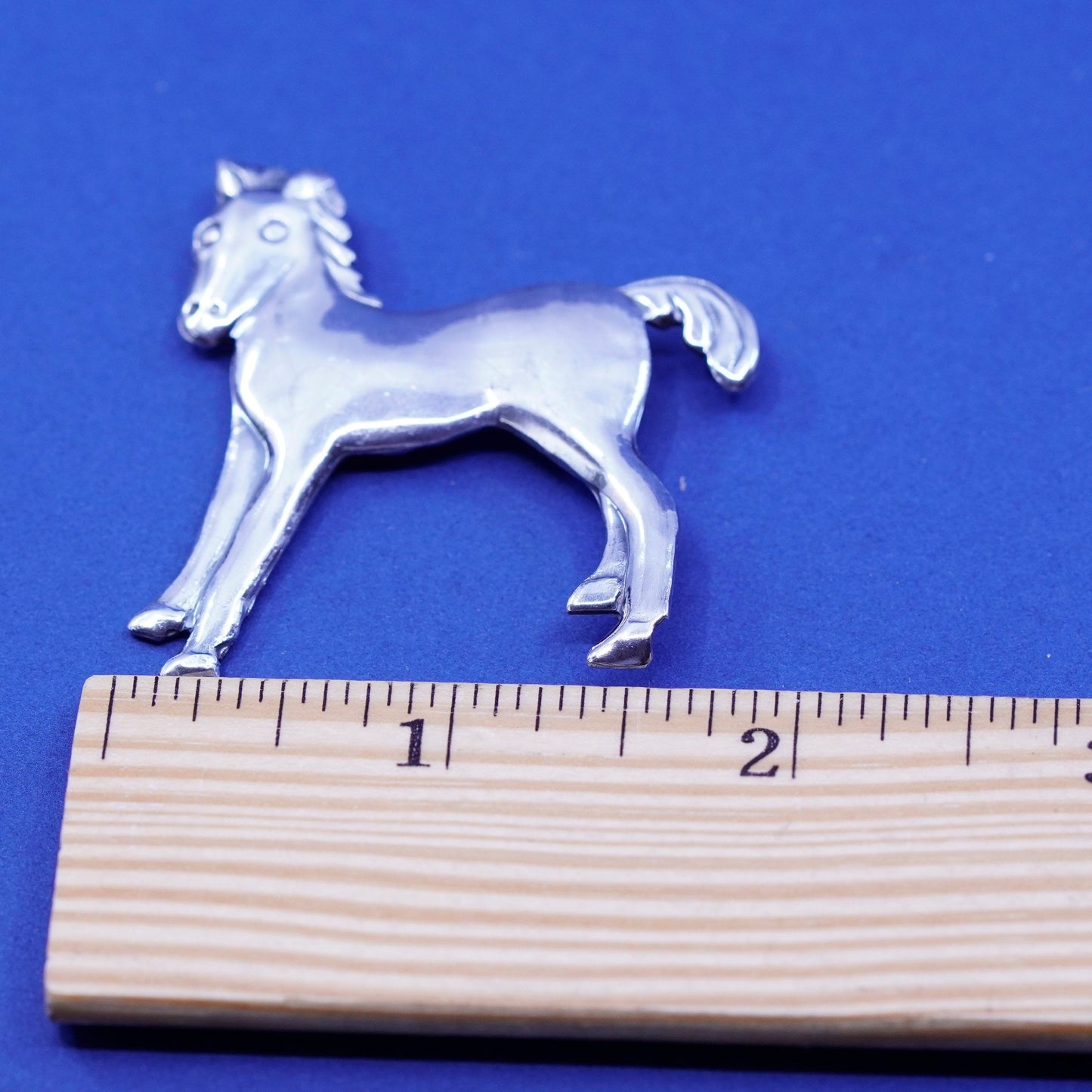 Vintage Sterling silver handmade brooch, 925 Horse pony pin