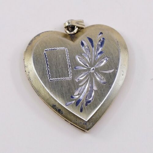 Vtg Dorel Vermeil Gold Sterling Silver Handmade Pendant, 925 Silver Heart Locket