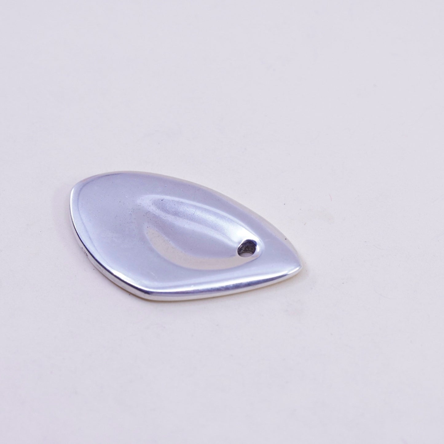 Vintage sterling silver handmade pendant, Modern 925 teardrop