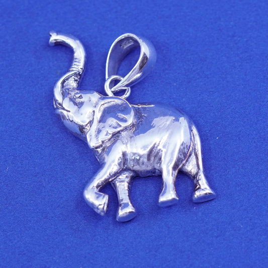 Vintage Som’s Sterling silver handmade pendant, 925 elephant charm