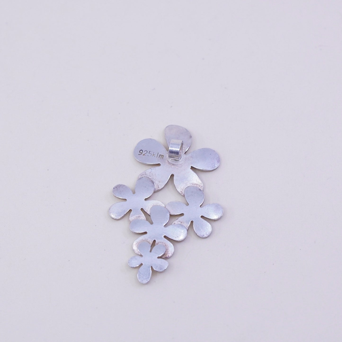 Kathy Lynn Mayeda Sterling silver earrings, 925 modern cluster plumeria flower