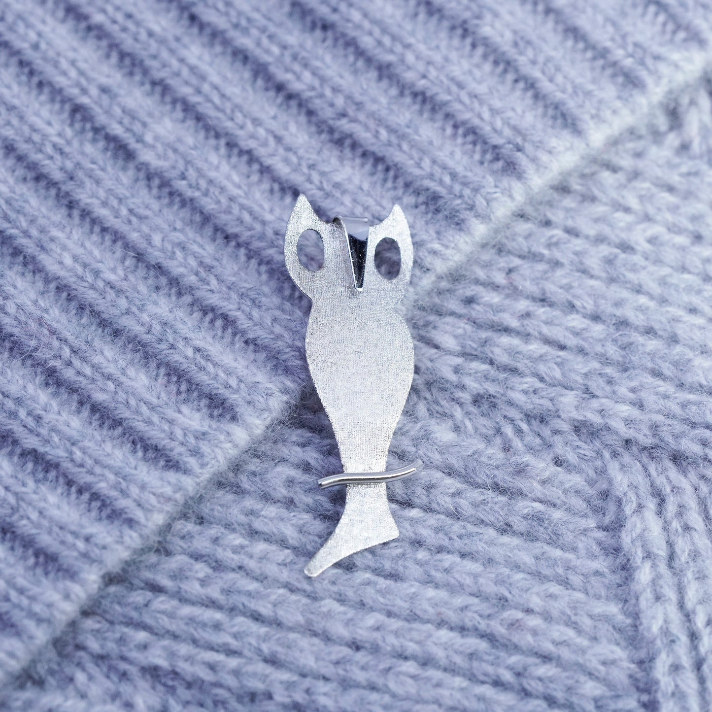 Vintage sterling 925 silver handmade owl Halloween pendant charm