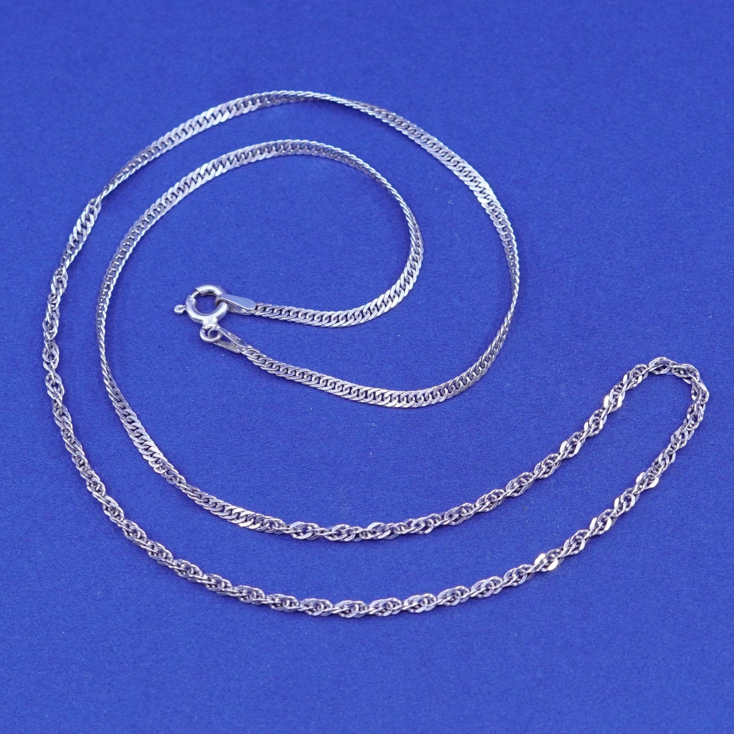 20”, 2mm, Sterling silver handmade necklace, 925 twisted curb link chain