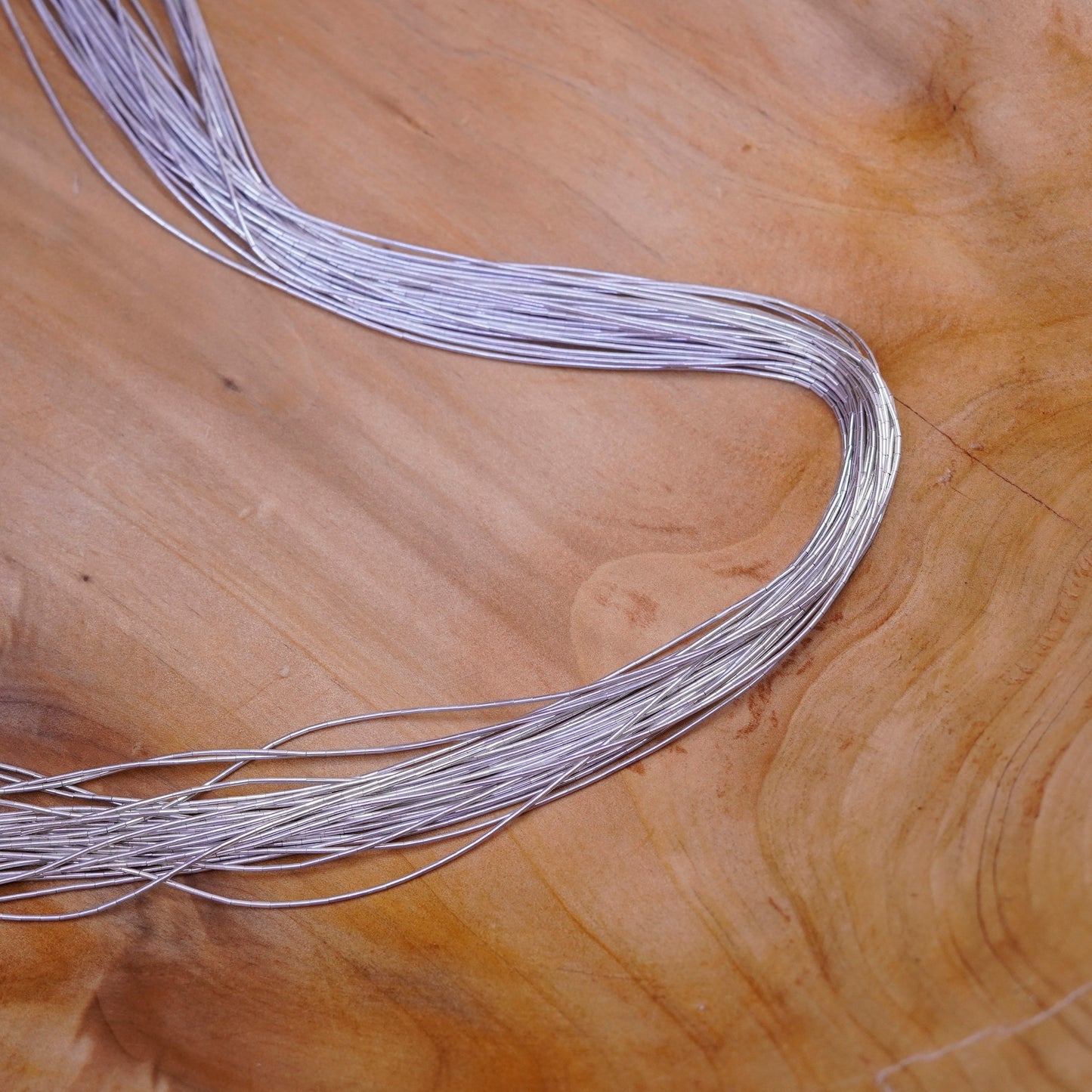 30”, liquid Sterling silver 30 strands necklace, Native American handmade chain