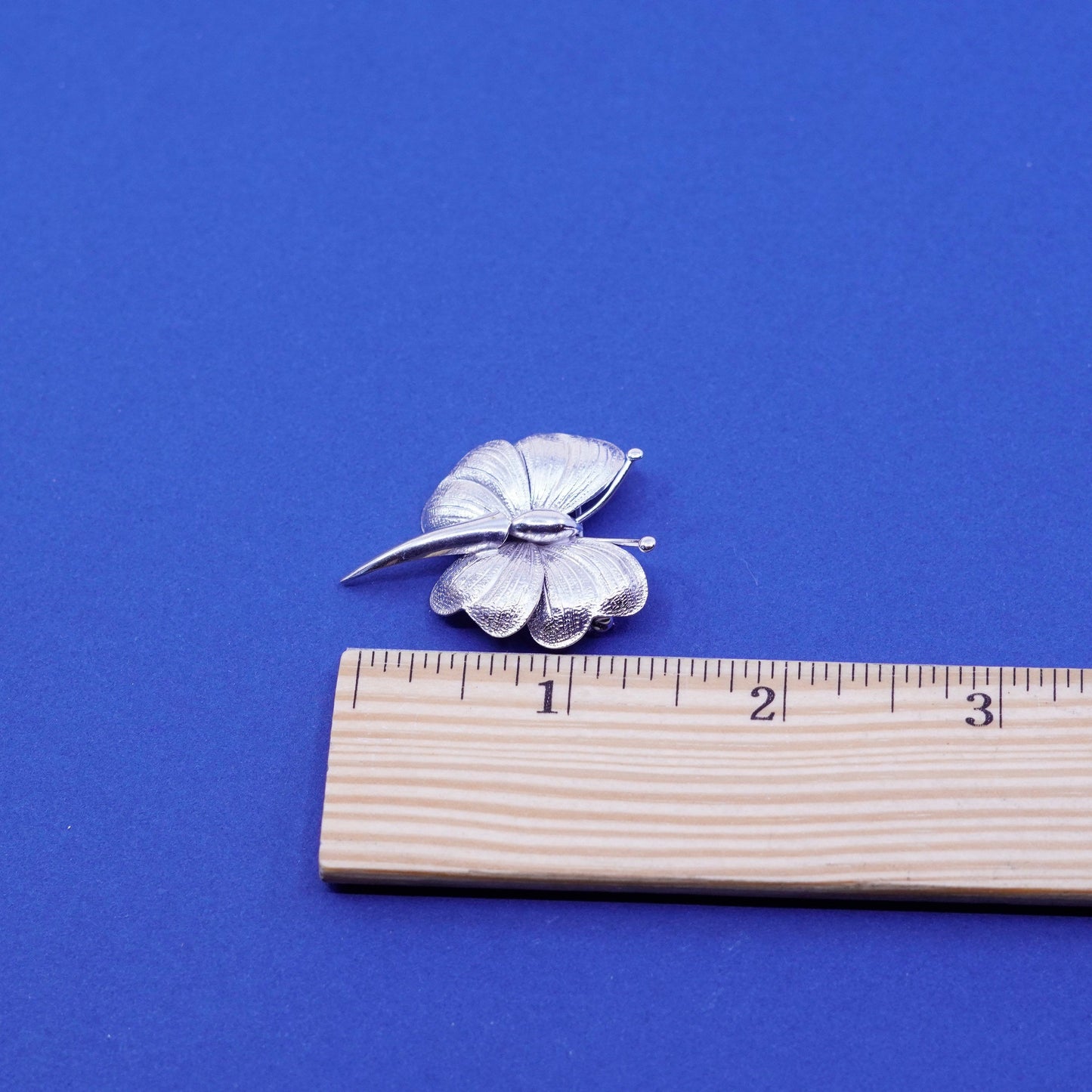 Vintage sterling silver handmade butterfly brooch, 925 pin