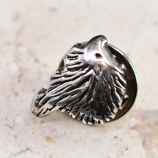 Vintage sterling silver handmade brooch, 925 hedgehog pin