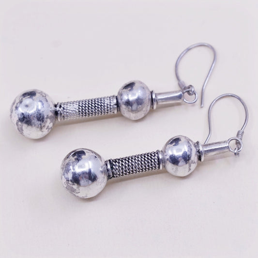 Vintage Sterling 925 silver handmade teardrop earrings and beads