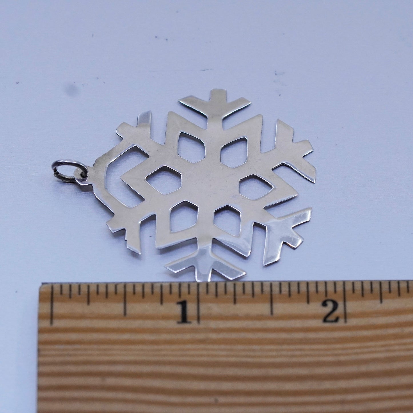 antique sterling 925 silver filigree snowflake pendant charm