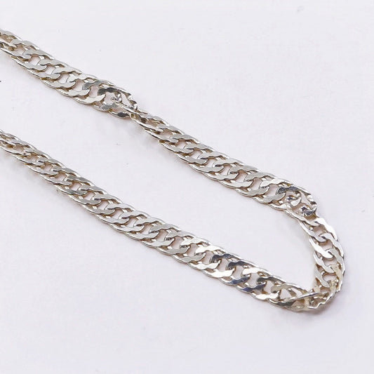 30”, Vintage vermeil gold sterling silver Italy 925 twisted curb chain necklace