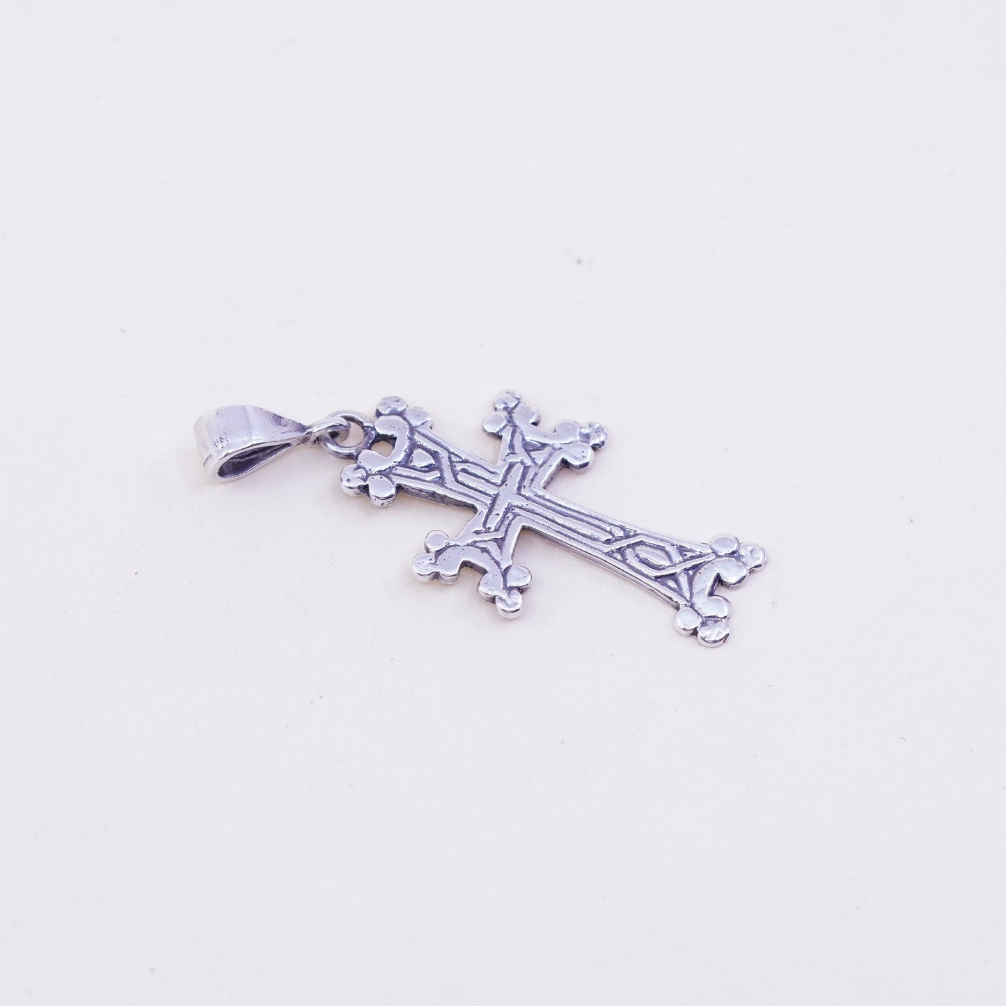 Vintage handmade Sterling silver pendant, 925 cross