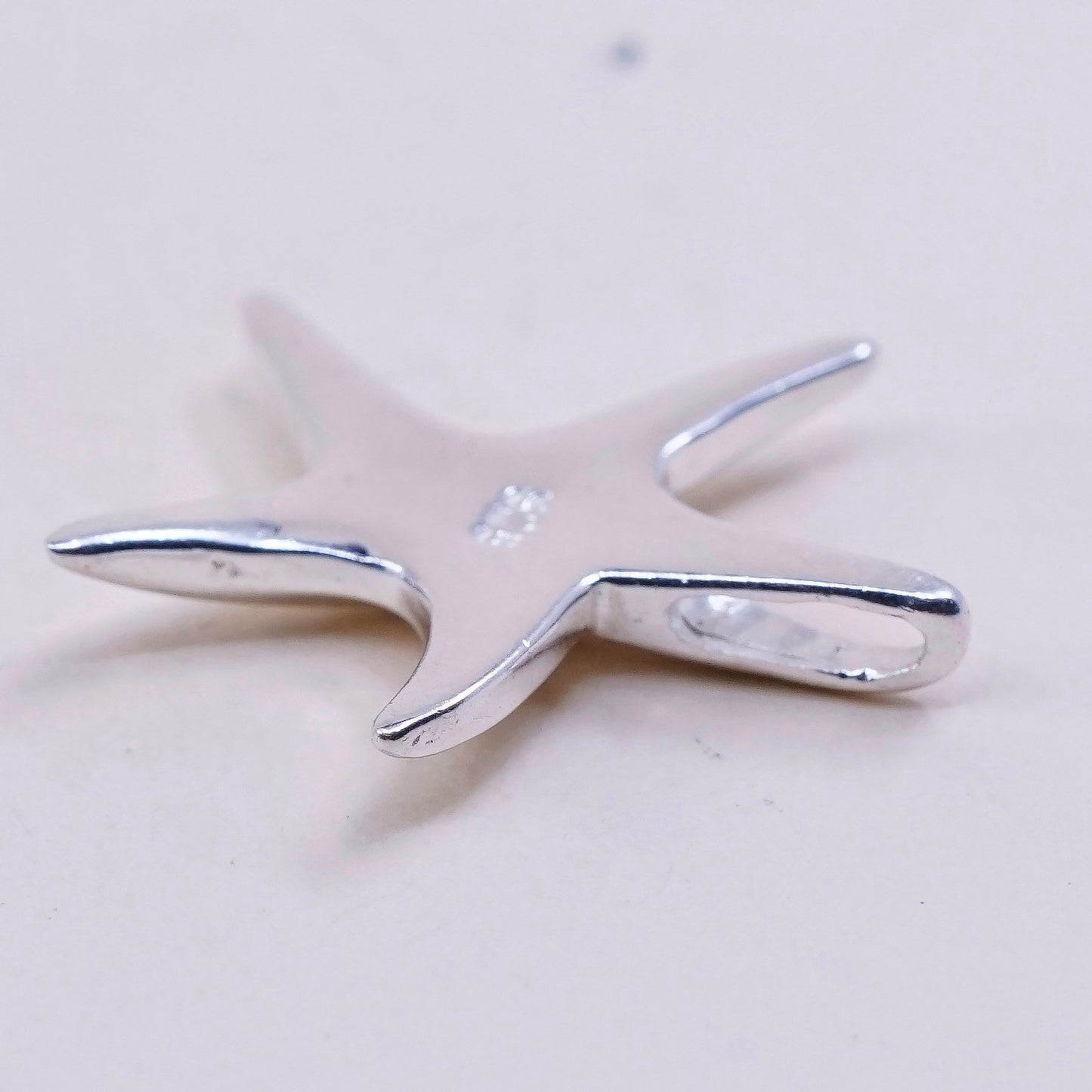 vtg Sterling silver handmade pendant, solid 925 silver starfish