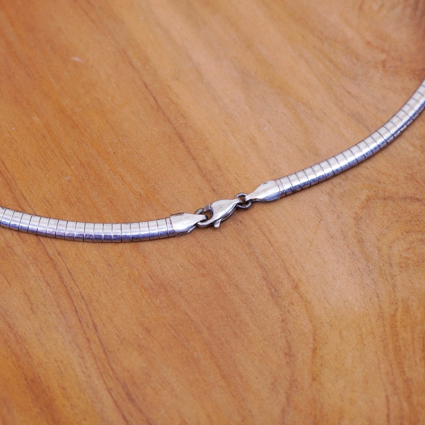 18”, 4mm, vintage Sterling silver omega chain, Italy 925 necklace