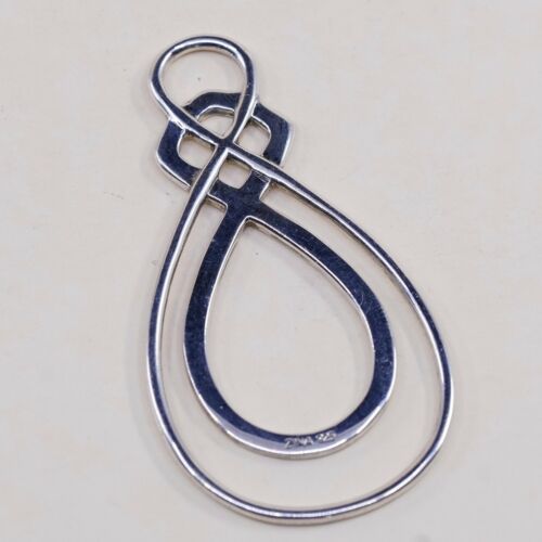 Vintage Designer Zina Sterling Silver Handmade Pendant, 925 silver Knot