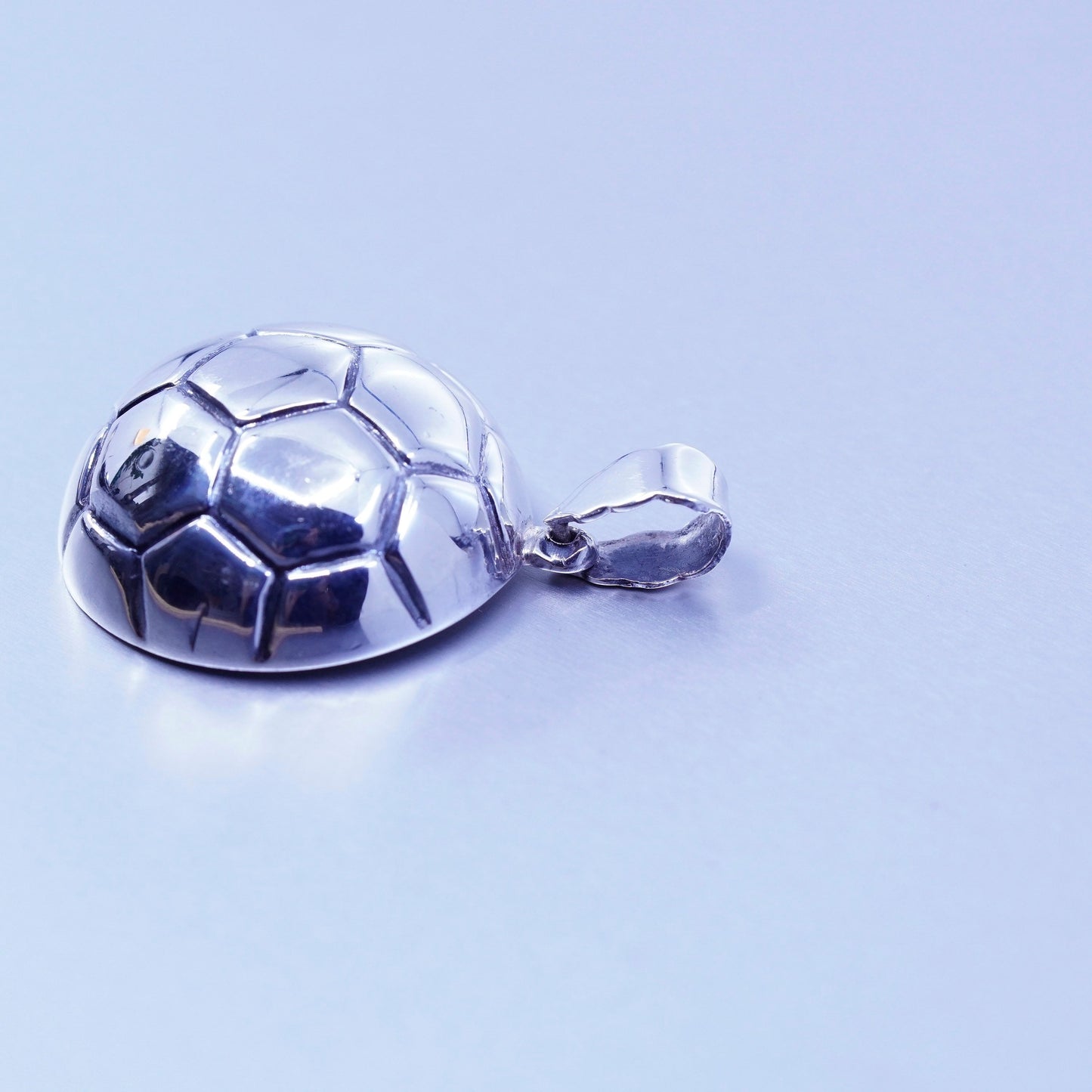 Vintage sterling 925 silver handmade football soccer pendant