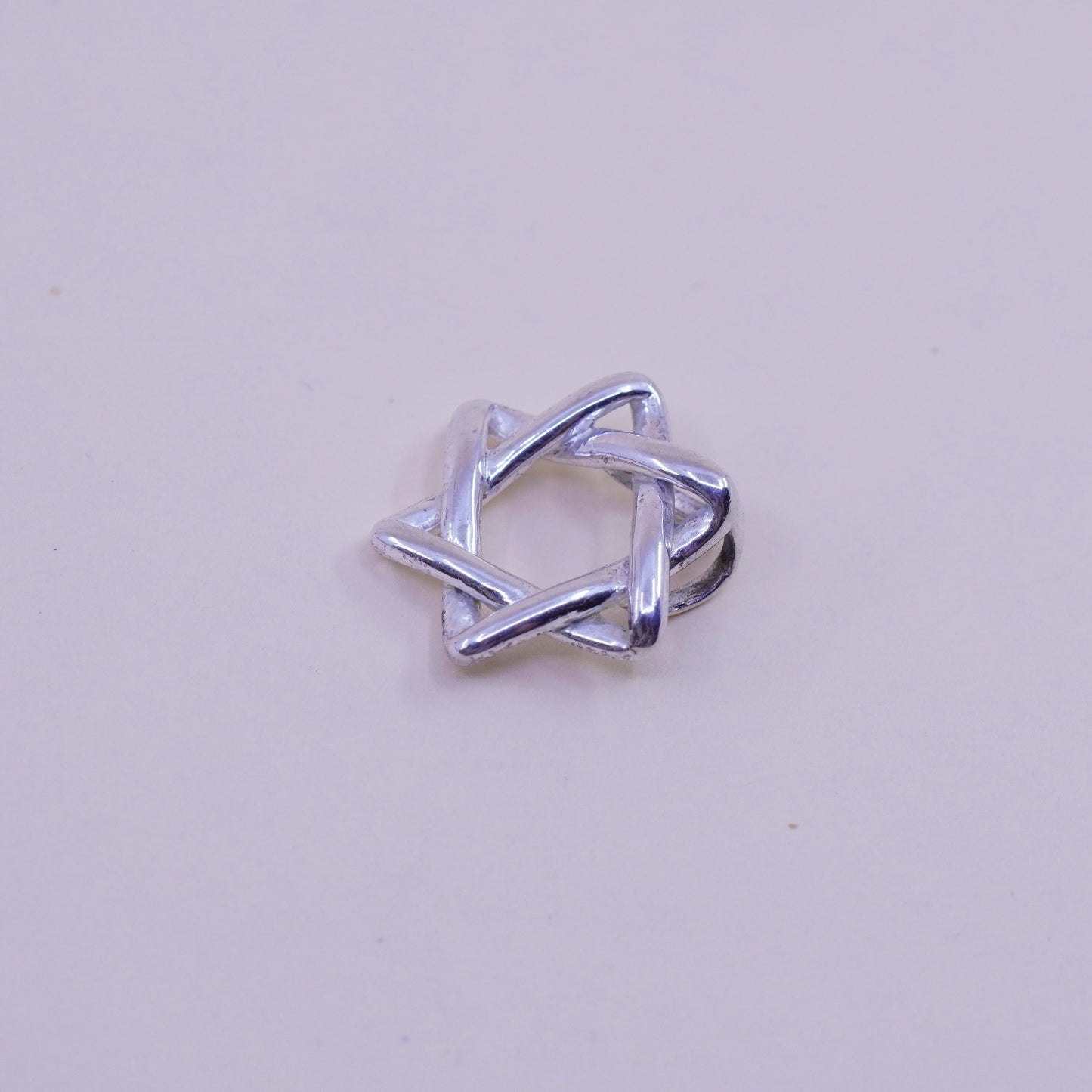 Vintage Sterling silver handmade pendant, 925 hexagram