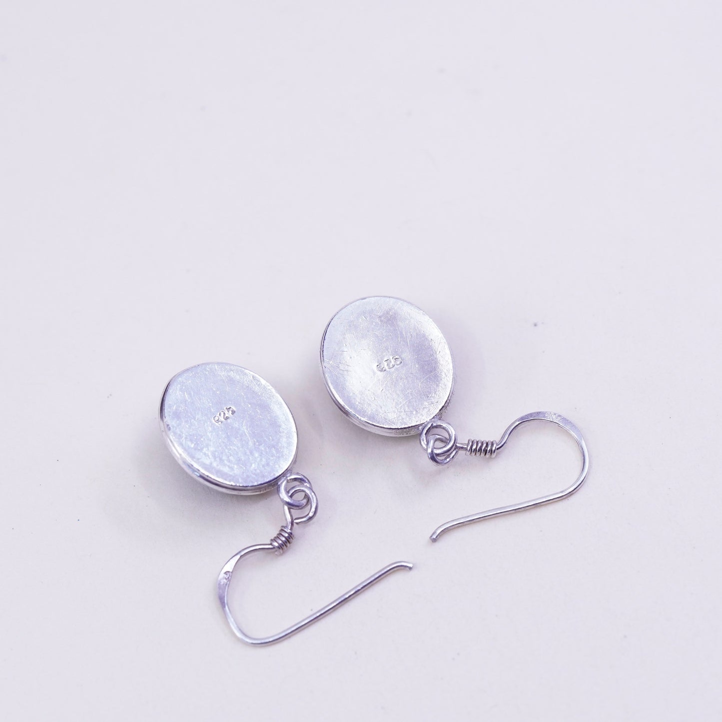 Vintage Sterling 925 silver handmade earrings with moonstone drops