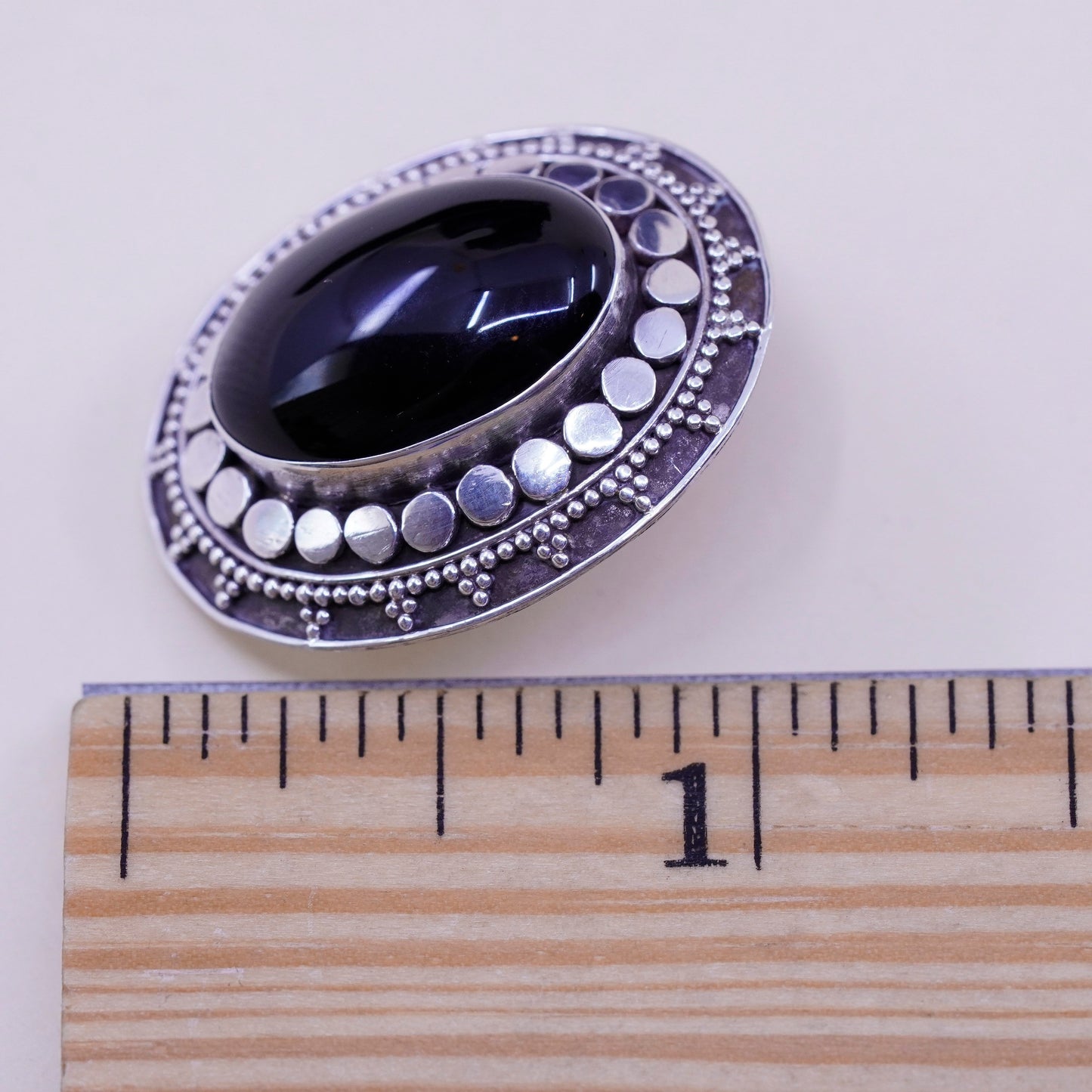 southwestern Sterling silver handmade earrings, Mexico 925 stud obsidian beads