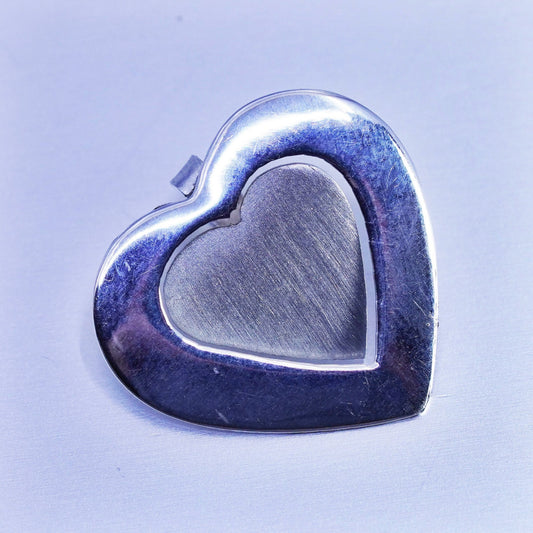 antique sterling 925 silver heart pendant