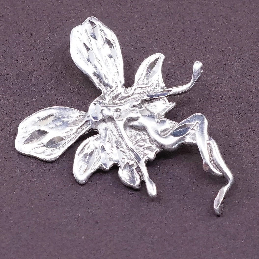 Southwestern Sterling silver handmade pendant, 925 fairy