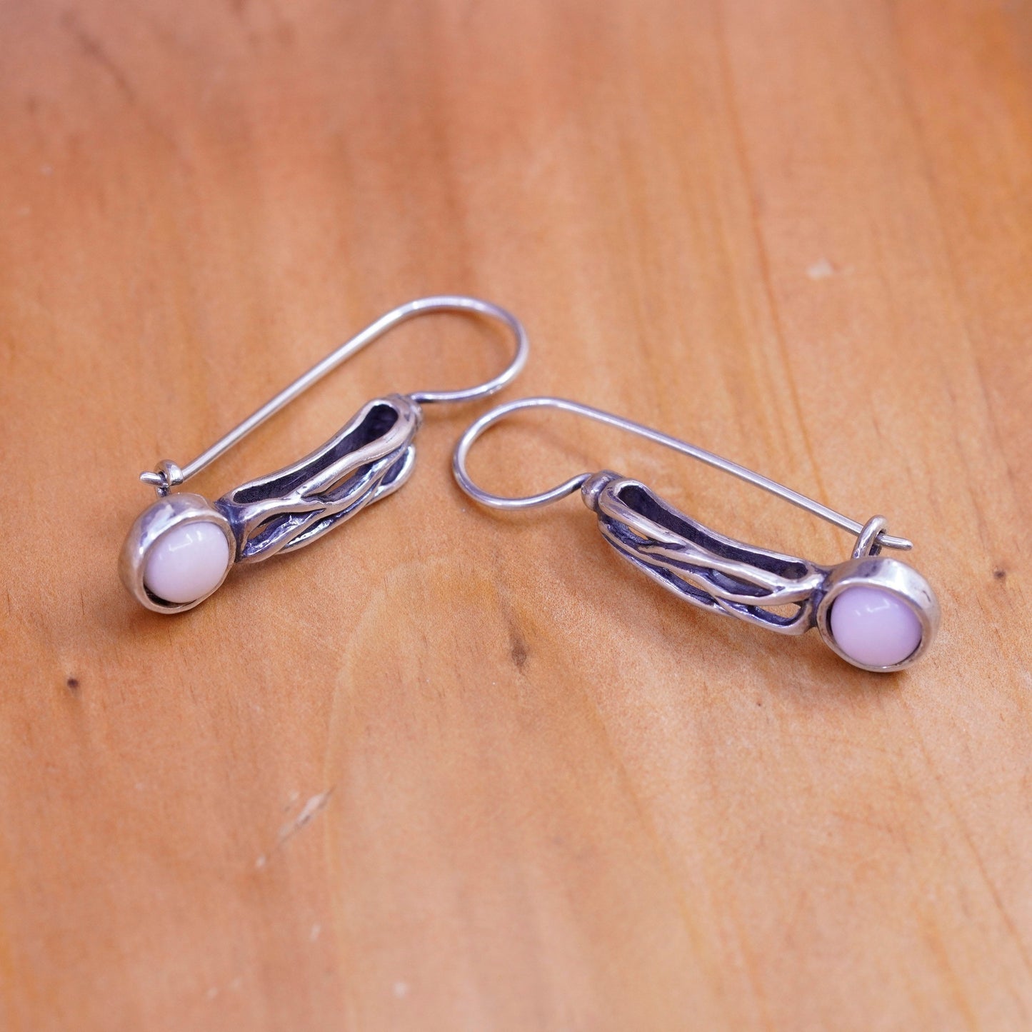 Vintage Israel didae shablool Sterling 925 silver handmade earrings with quartz