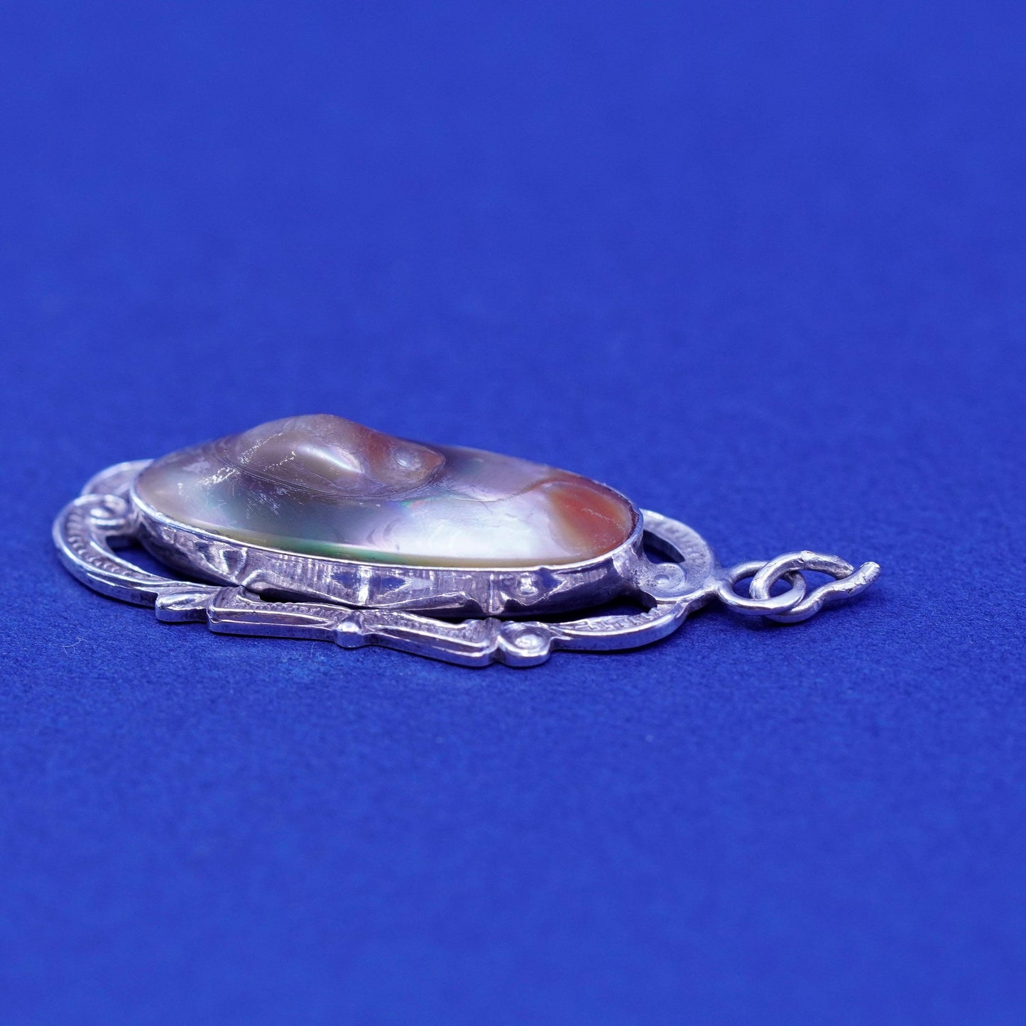 Vintage Sterling 925 silver handmade pendant with blaster Pearl