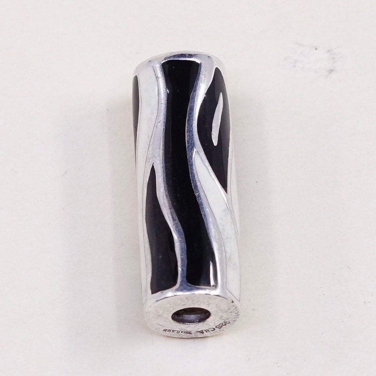 VTG sterling silver handmade pendant, 925 w/ bar tube enamel
