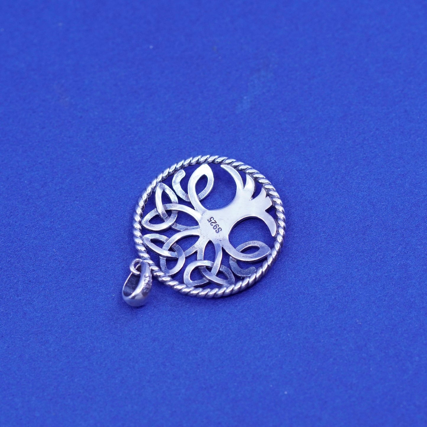 Irish Sterling silver handmade pendant, 925 Celtic knot tree charm