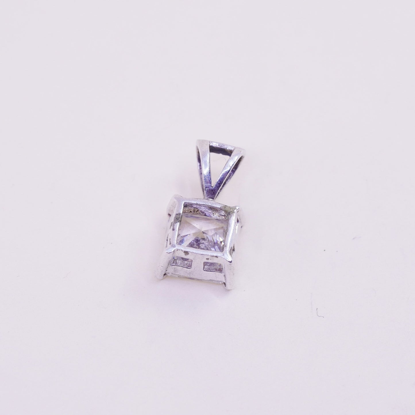 Vintage sterling 925 silver cz pendant