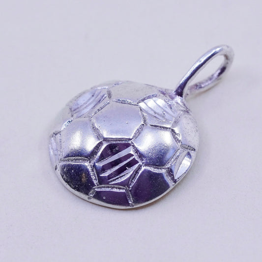 Vintage sterling 925 silver handmade charm, football, soccer pendant