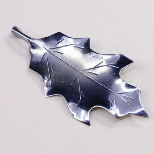 Vintage Sterling Silver Stuart NYE Maple Leaf Pin Brooch, Stamped Sterling