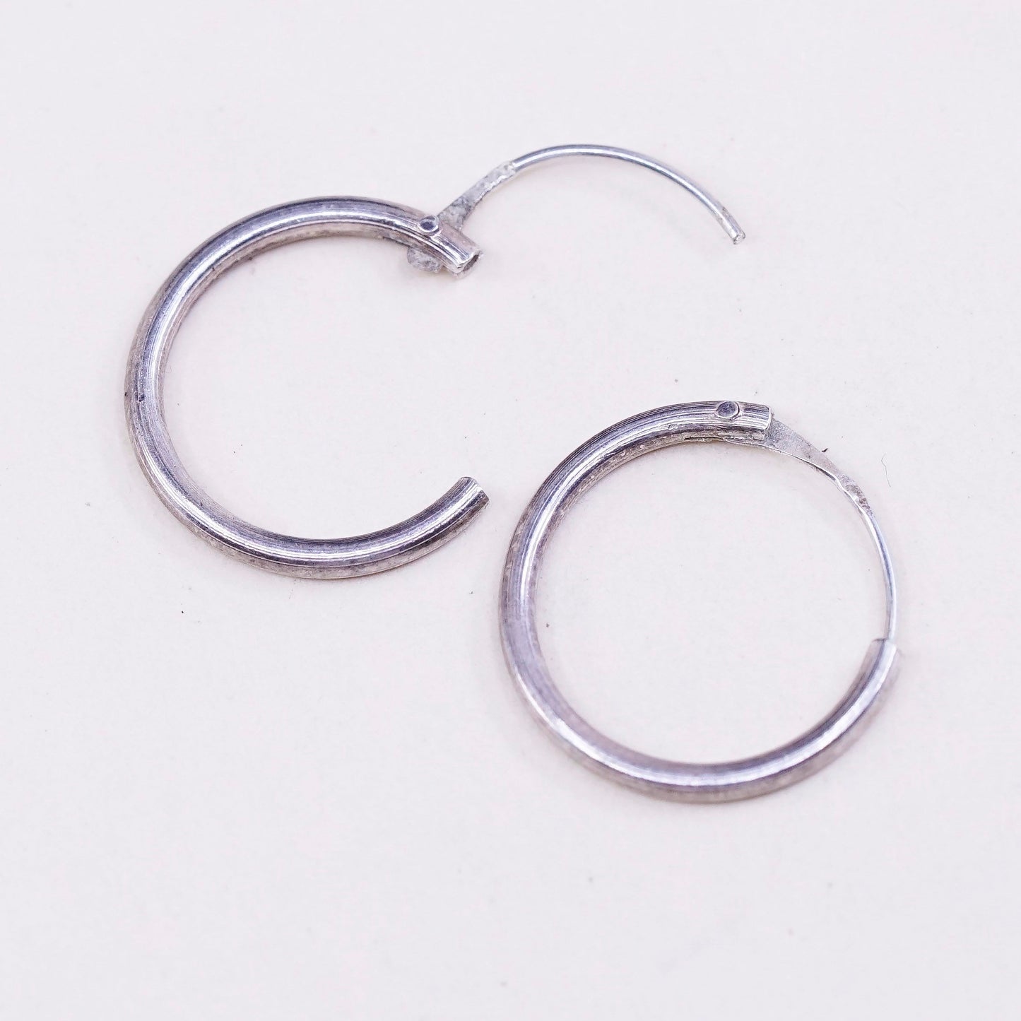 0.5", Vintage sterling silver loop earrings, fashion minimalist, 925 hoops