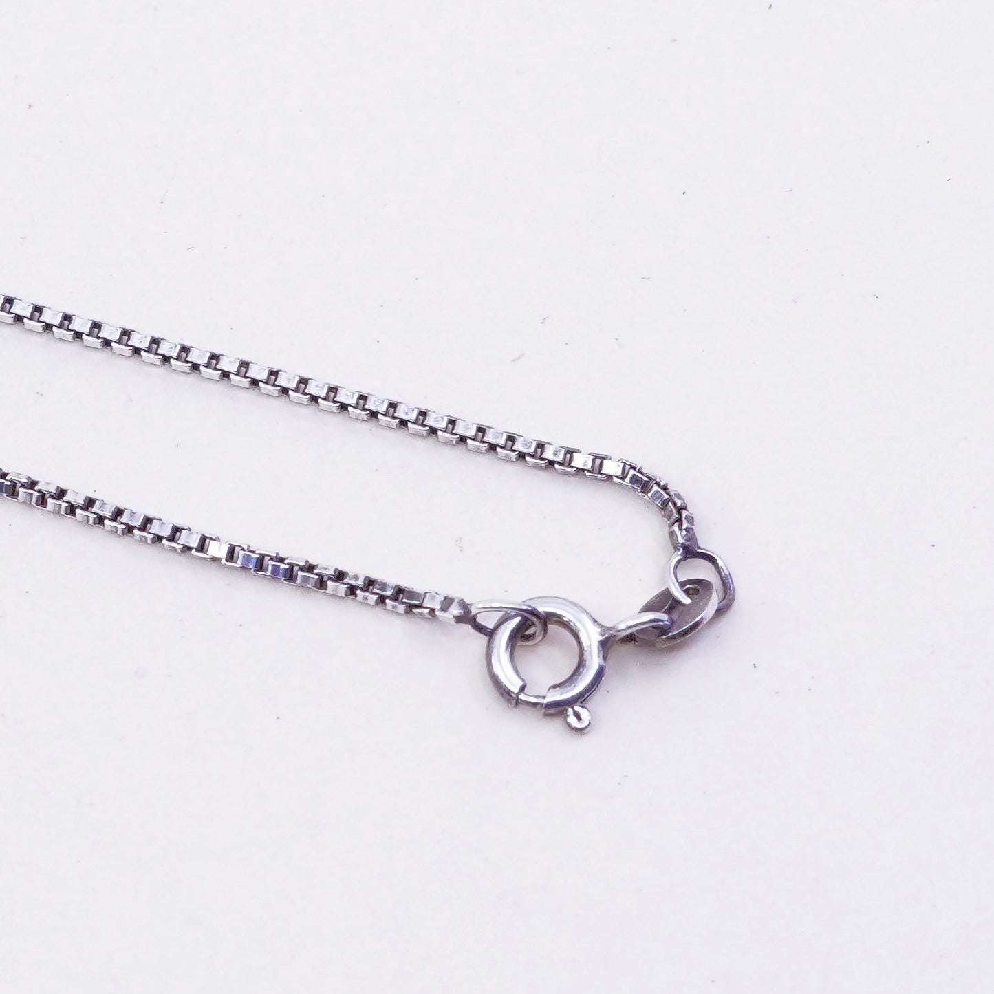 30”, 1mm, Vintage sterling silver Italy 925 silver box chain, necklace