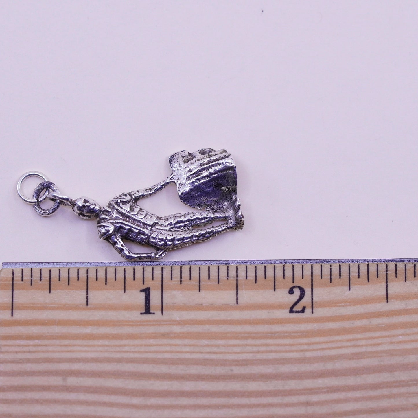 Vintage Sterling 925 silver handmade matador pendant charm